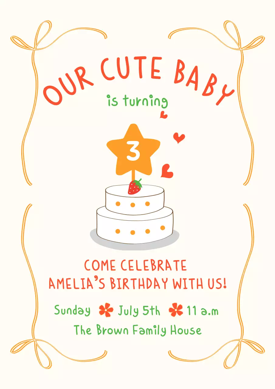 Thiệp sinh nhật với ruy băng nhiều màu sắc