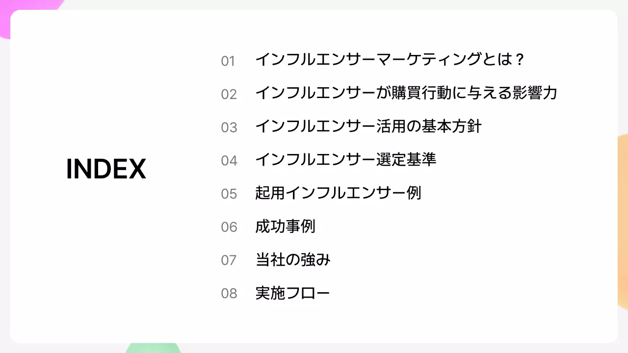 カラフル モダン マーケティング 提案書