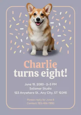 Purple Playful Birthday Invitation Poster