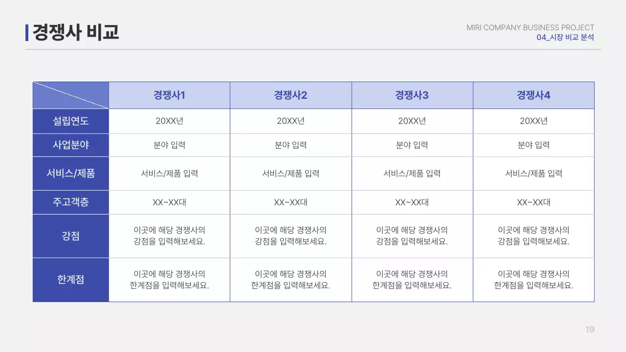 파랑 심플 보고서 정보 전달