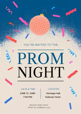 Blue Elegant Prom Invitation Poster