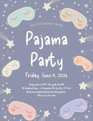 Purple Playful Party Invitation Poster