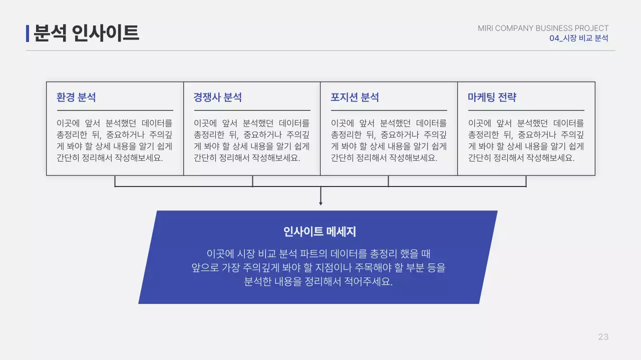 파랑 심플 보고서 정보 전달