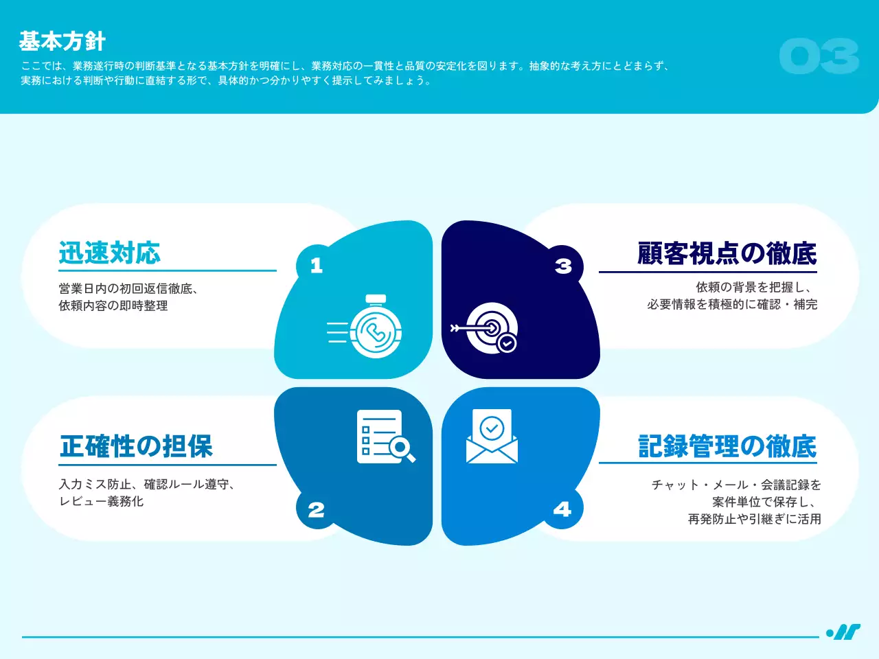 青 シンプル ビジネス ガイドライン