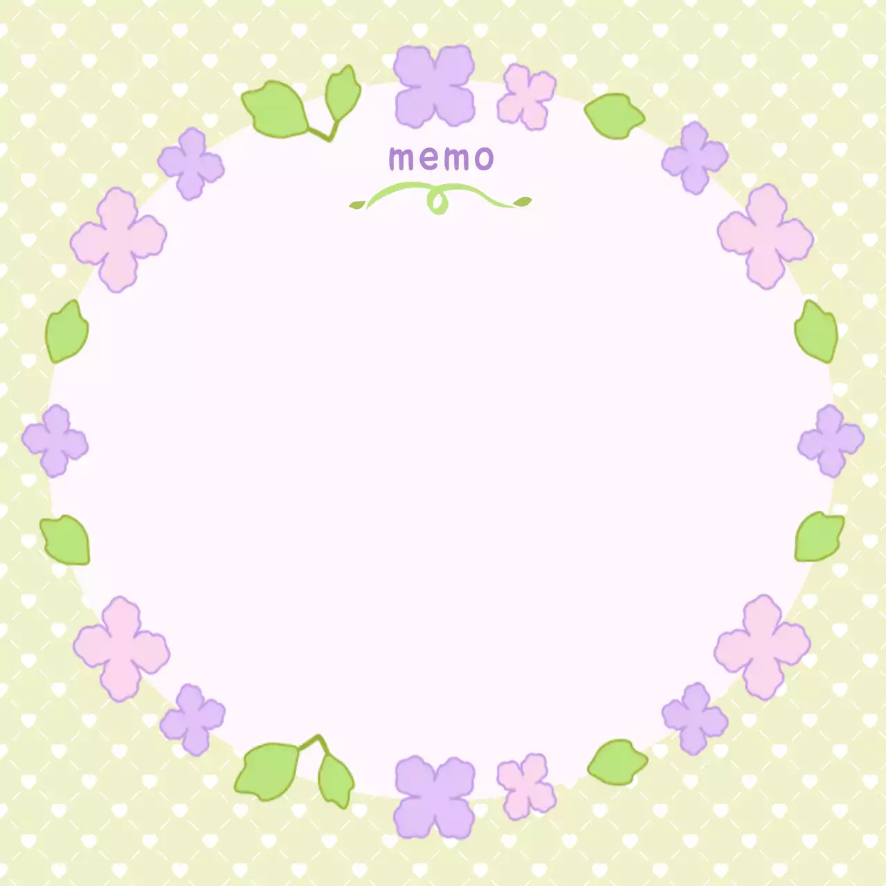 연두색 심플 꽃 프레임 미니 노트