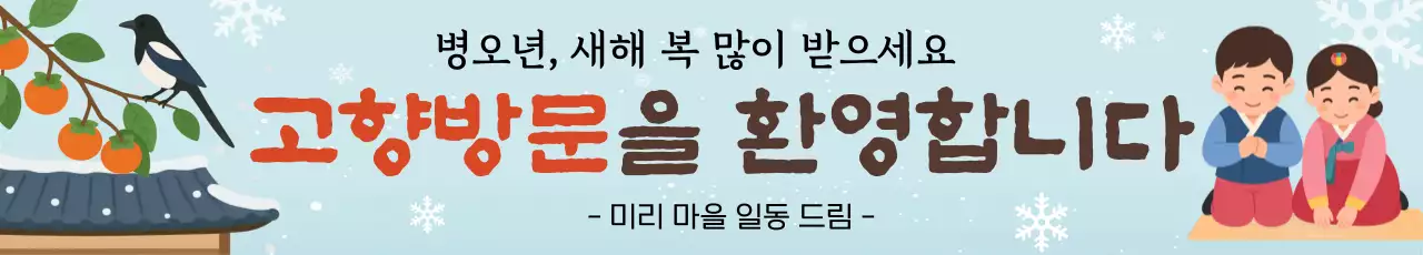 하늘색 전통 새해맞이 안내