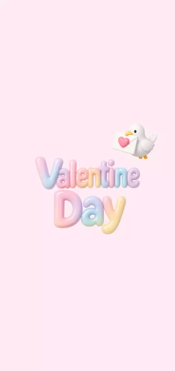 핑크 아기자기한 발렌타인데이 카드