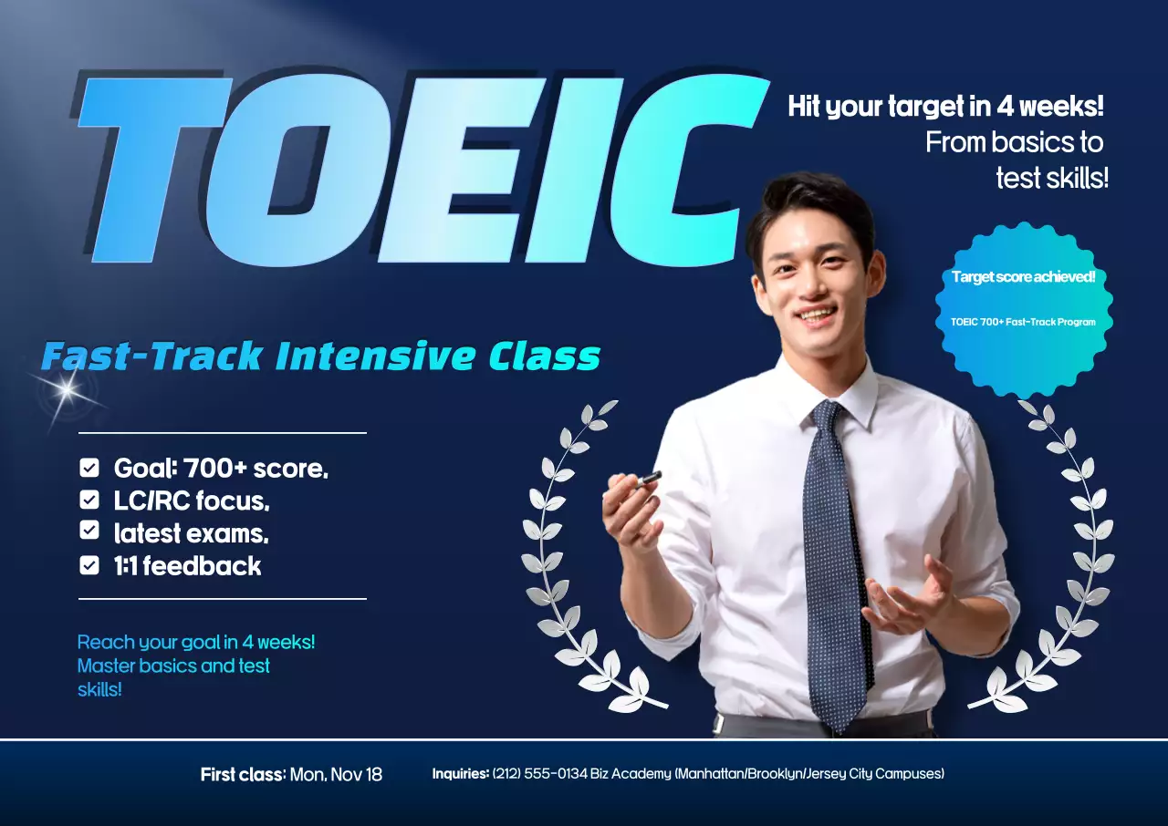 Promoção da Educação em Inglês Moderno Azul