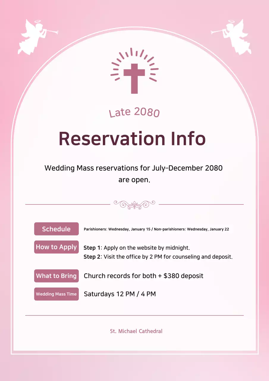 Pink Simple Wedding Guide