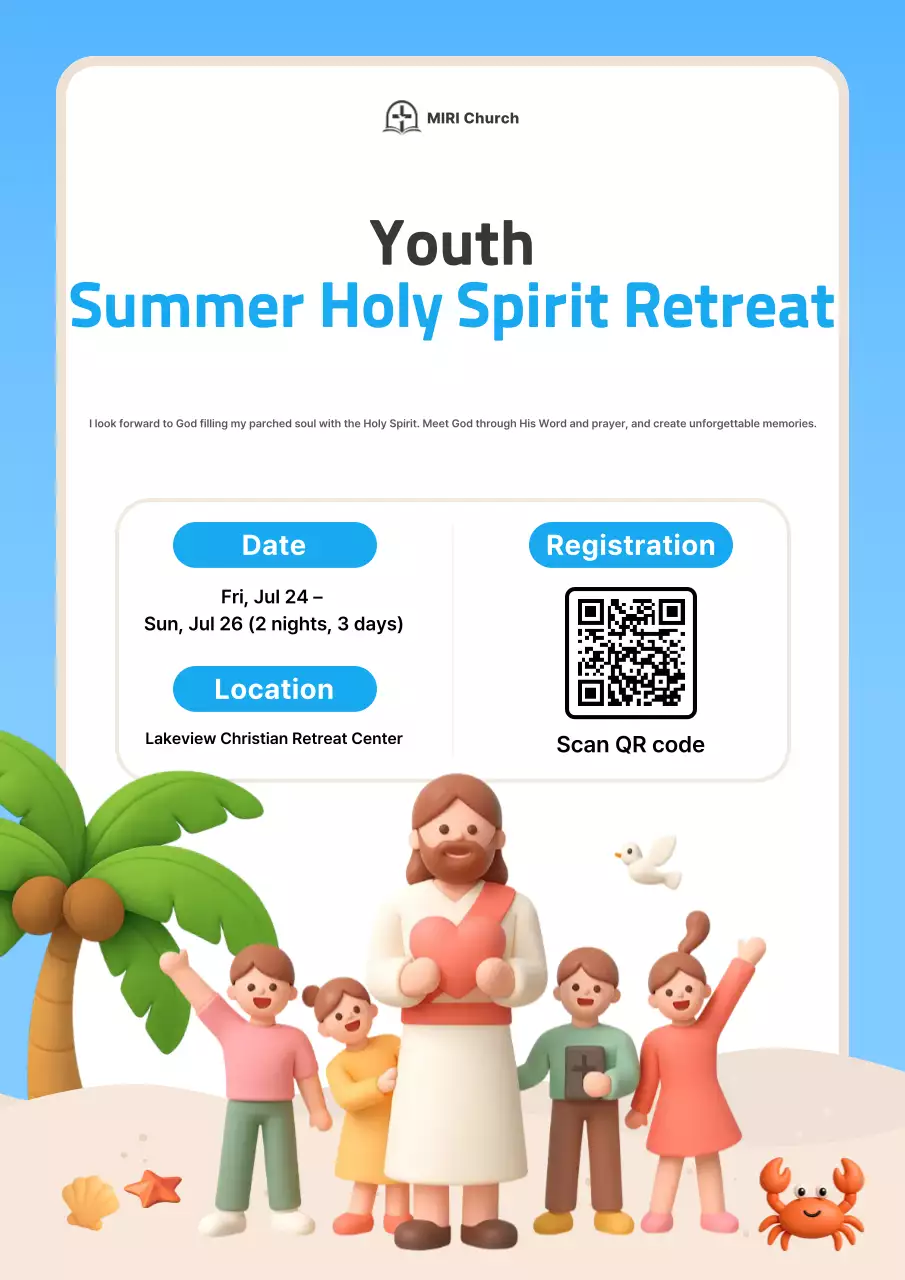 Hướng dẫn Buổi họp Chúa Thánh Thần mùa hè dành cho bé gái màu xanh da trời