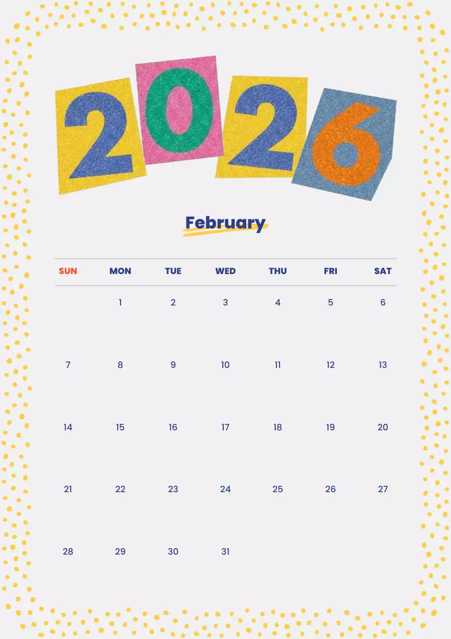 Paket Angka Retro Berwarna-warni