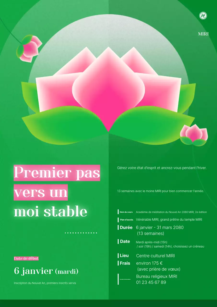 Publicité pour une éducation à la méditation simple et verte
