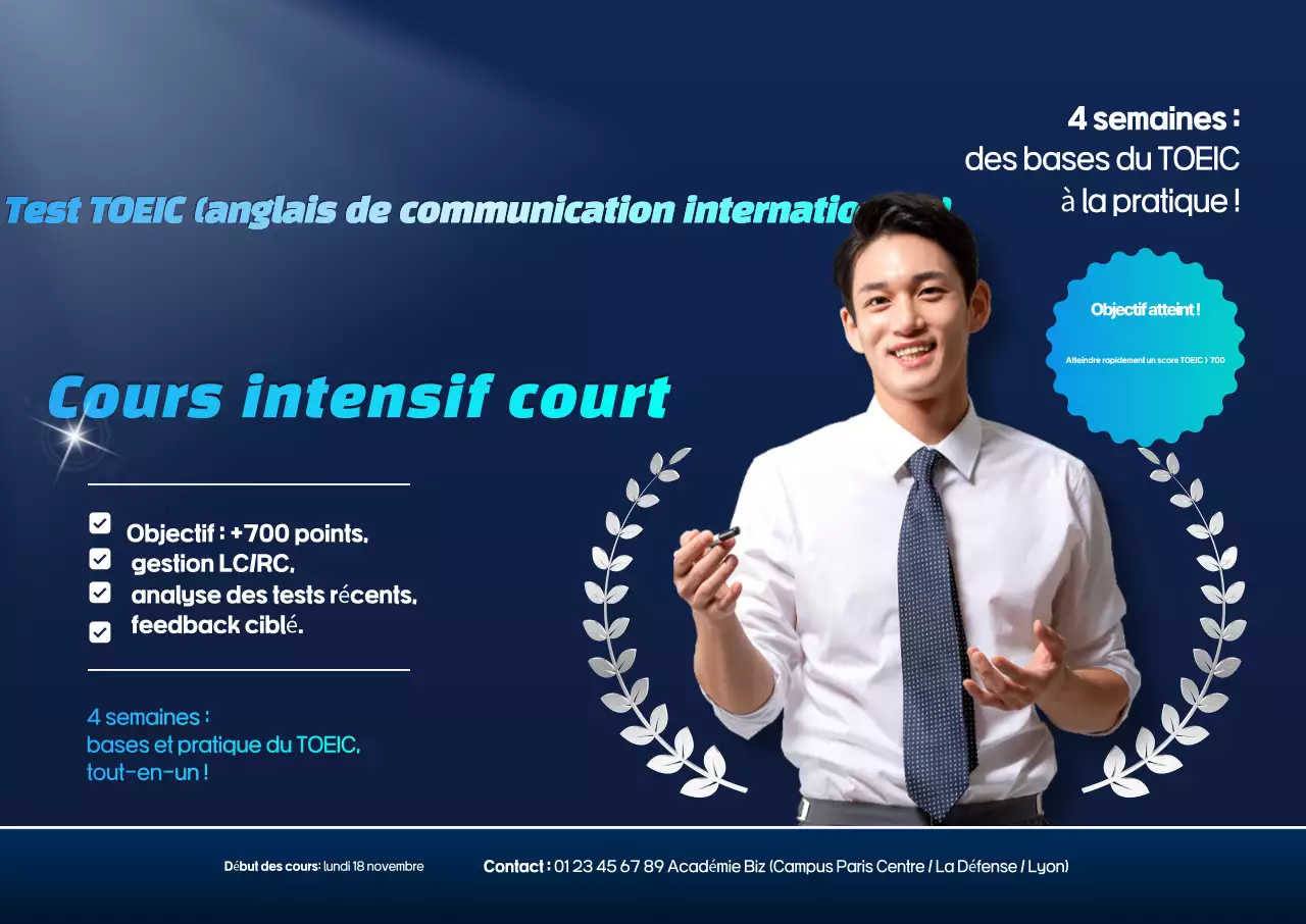 Promotion de l'éducation en anglais moderne bleu