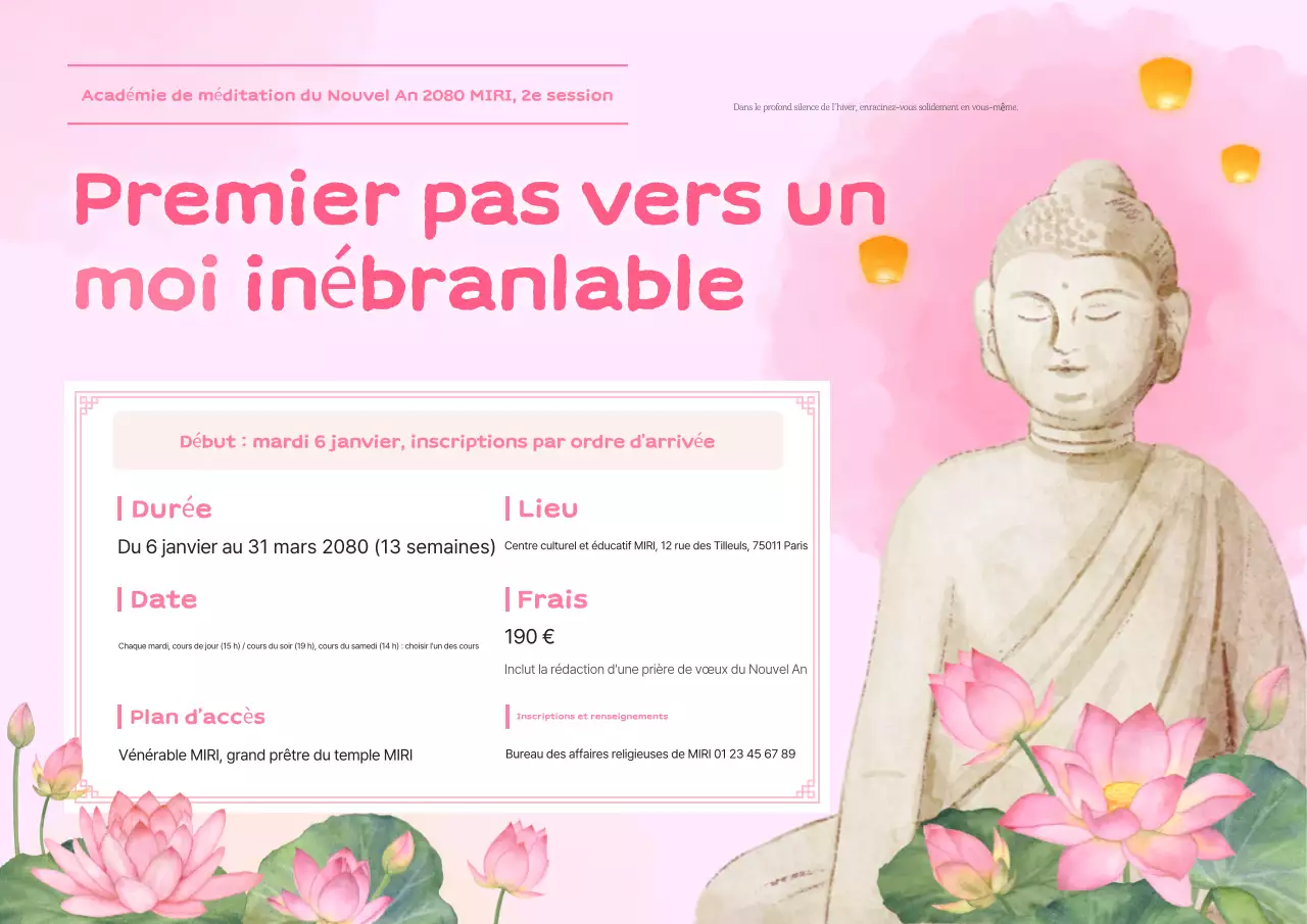 Formation à la méditation traditionnelle rose