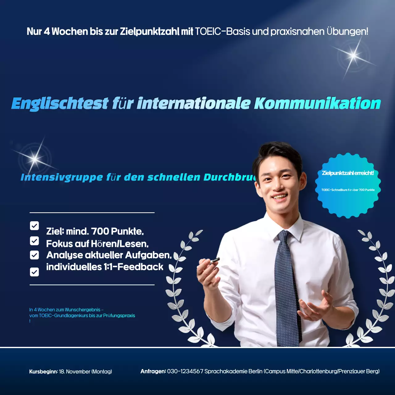 Blue Modern English Education Promotion