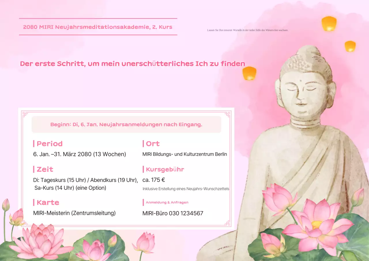 Pinkes traditionelles Meditationstraining