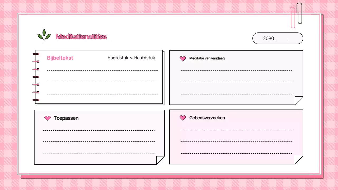 Roze Baby Geloof Dagboek