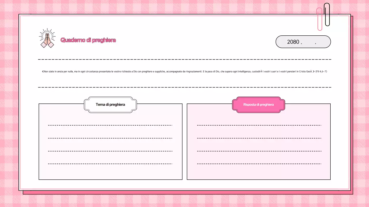 Diario della fede del bambino rosa