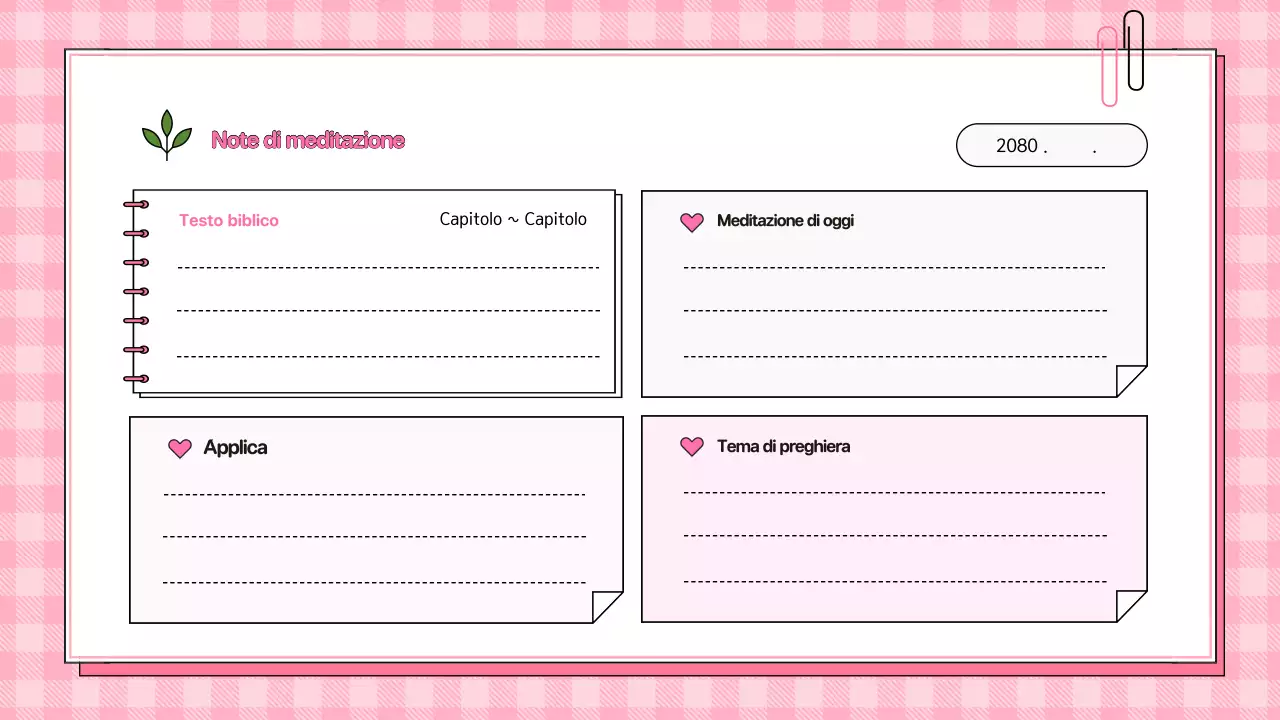 Diario della fede del bambino rosa