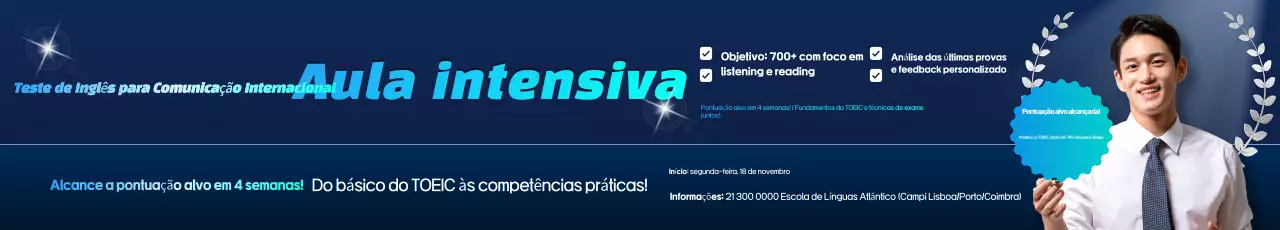 Promoção da Educação em Inglês Moderno Azul