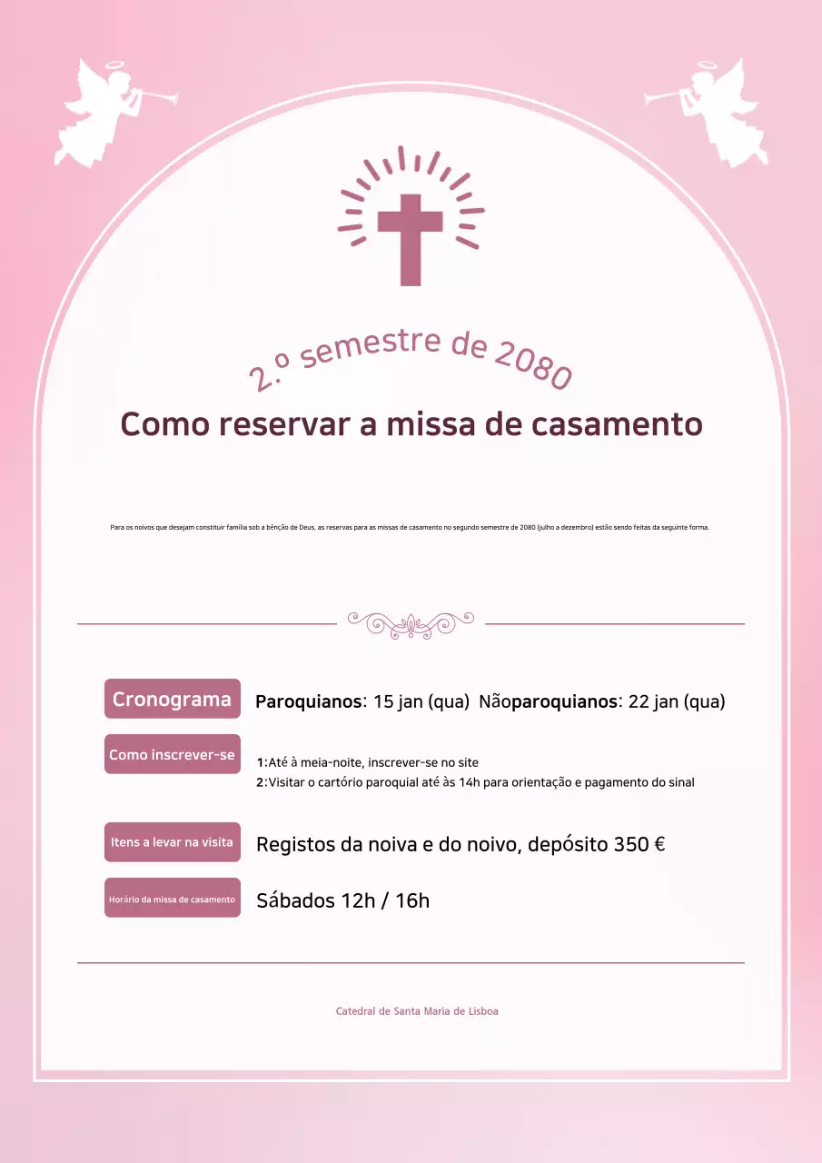 Guia de Casamento Simples em Rosa