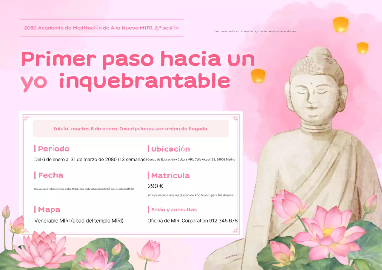 Entrenamiento de meditación tradicional rosa