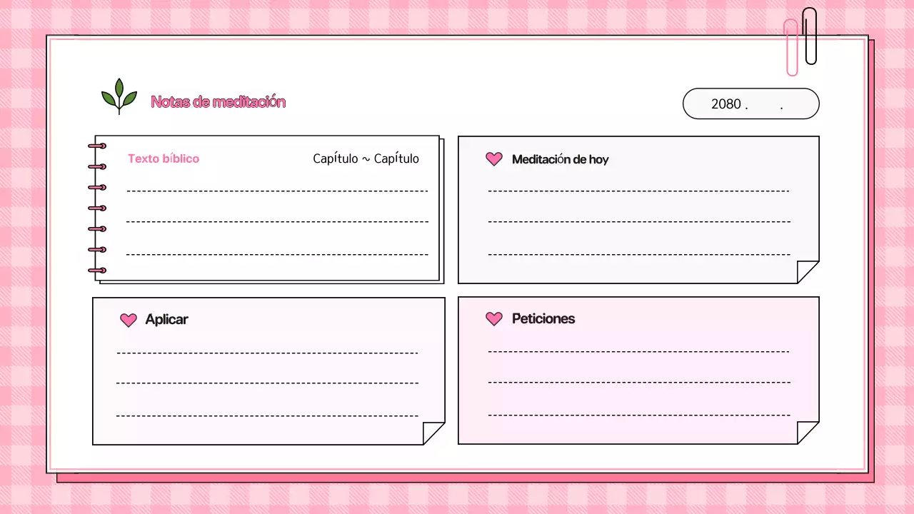 Diario de fe del bebé rosa