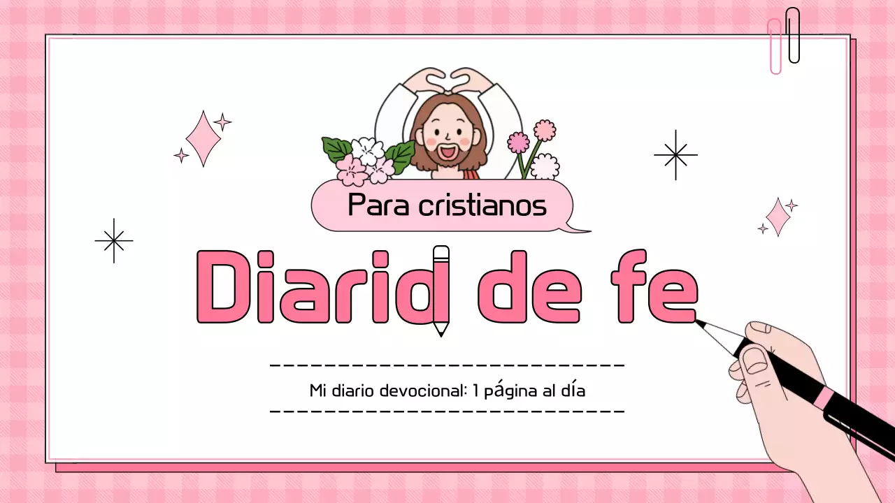 Diario de fe del bebé rosa