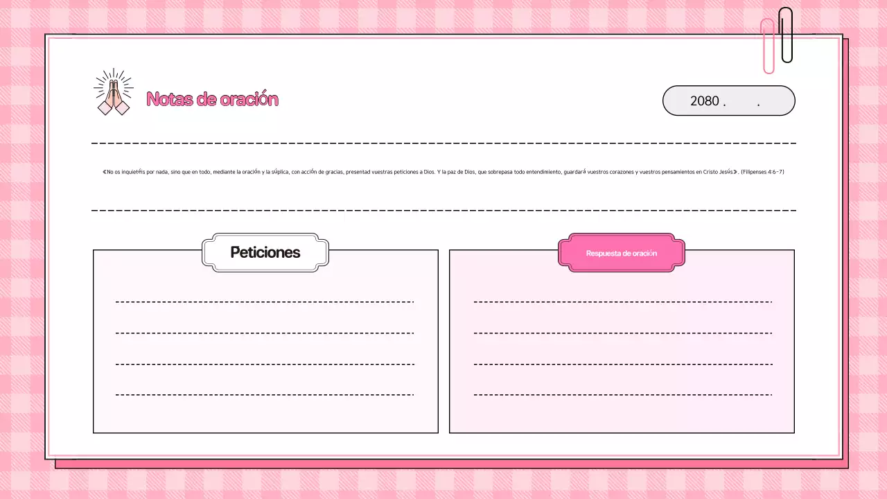 Diario de fe del bebé rosa