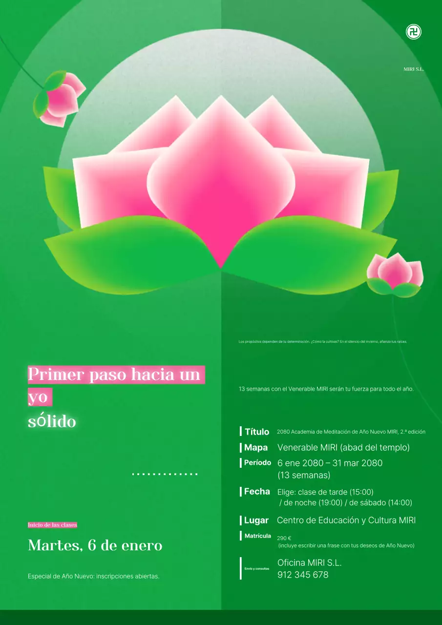 Publicidad educativa sobre meditación sencilla y ecológica