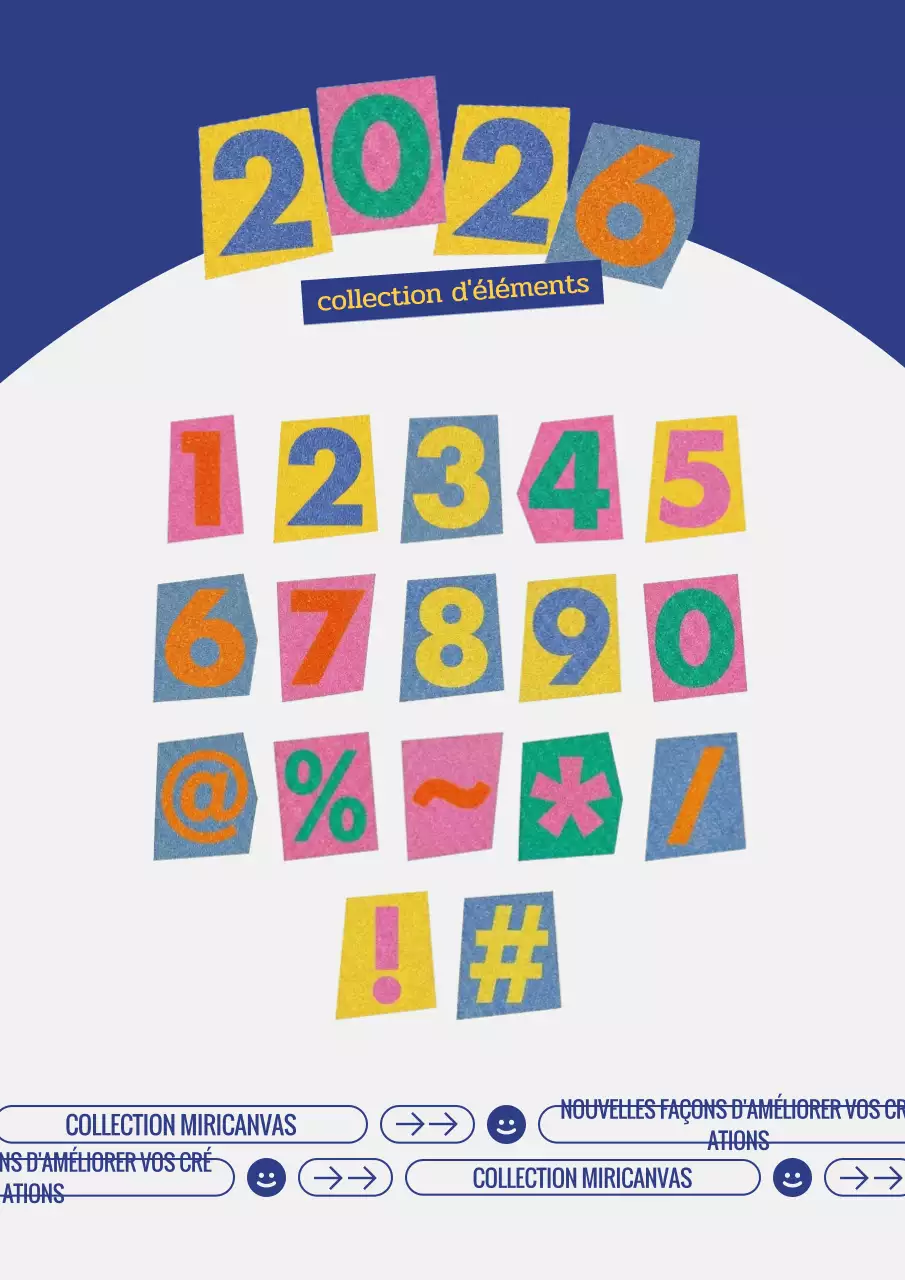 Pack de chiffres rétro colorés