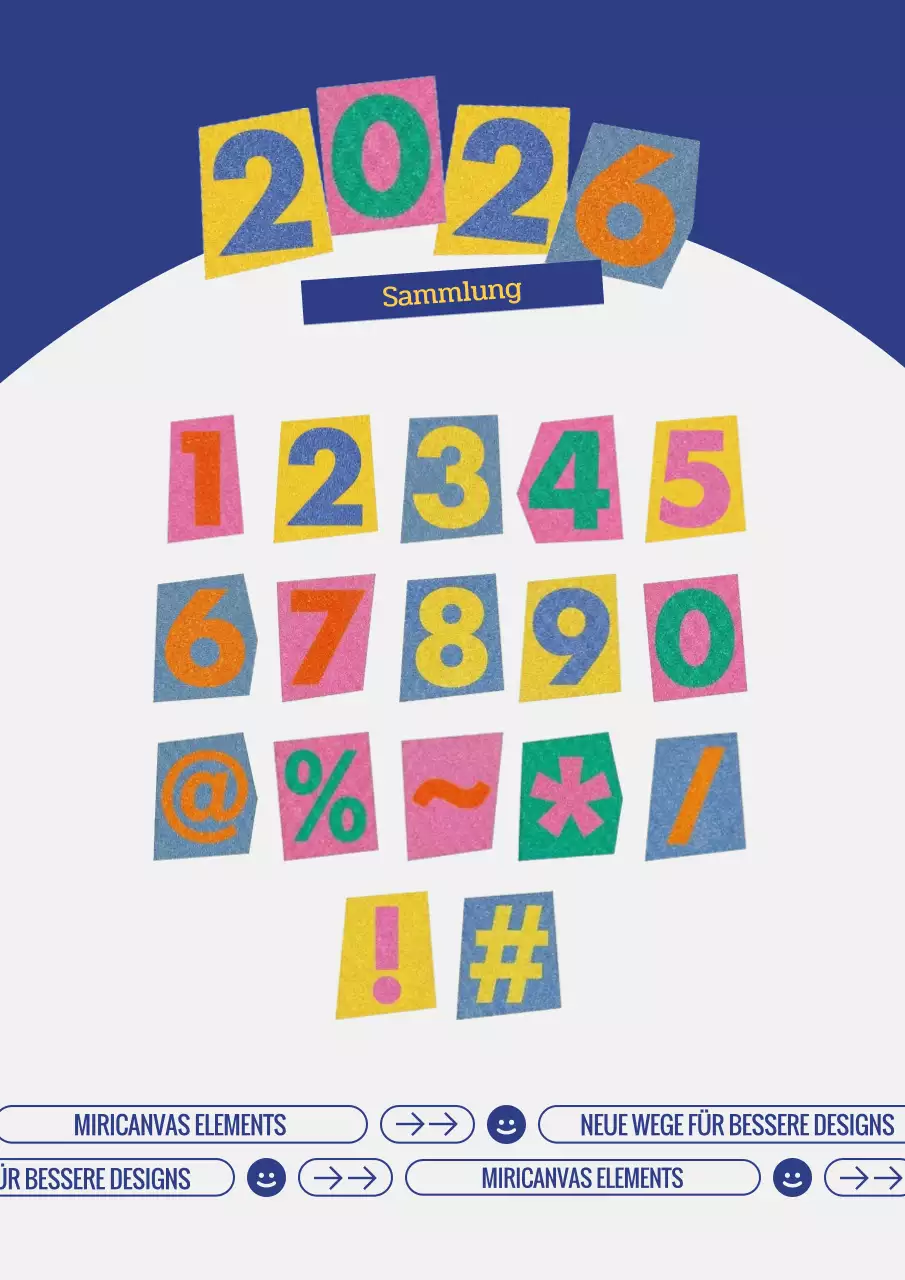 Buntes Retro-Zahlenpaket