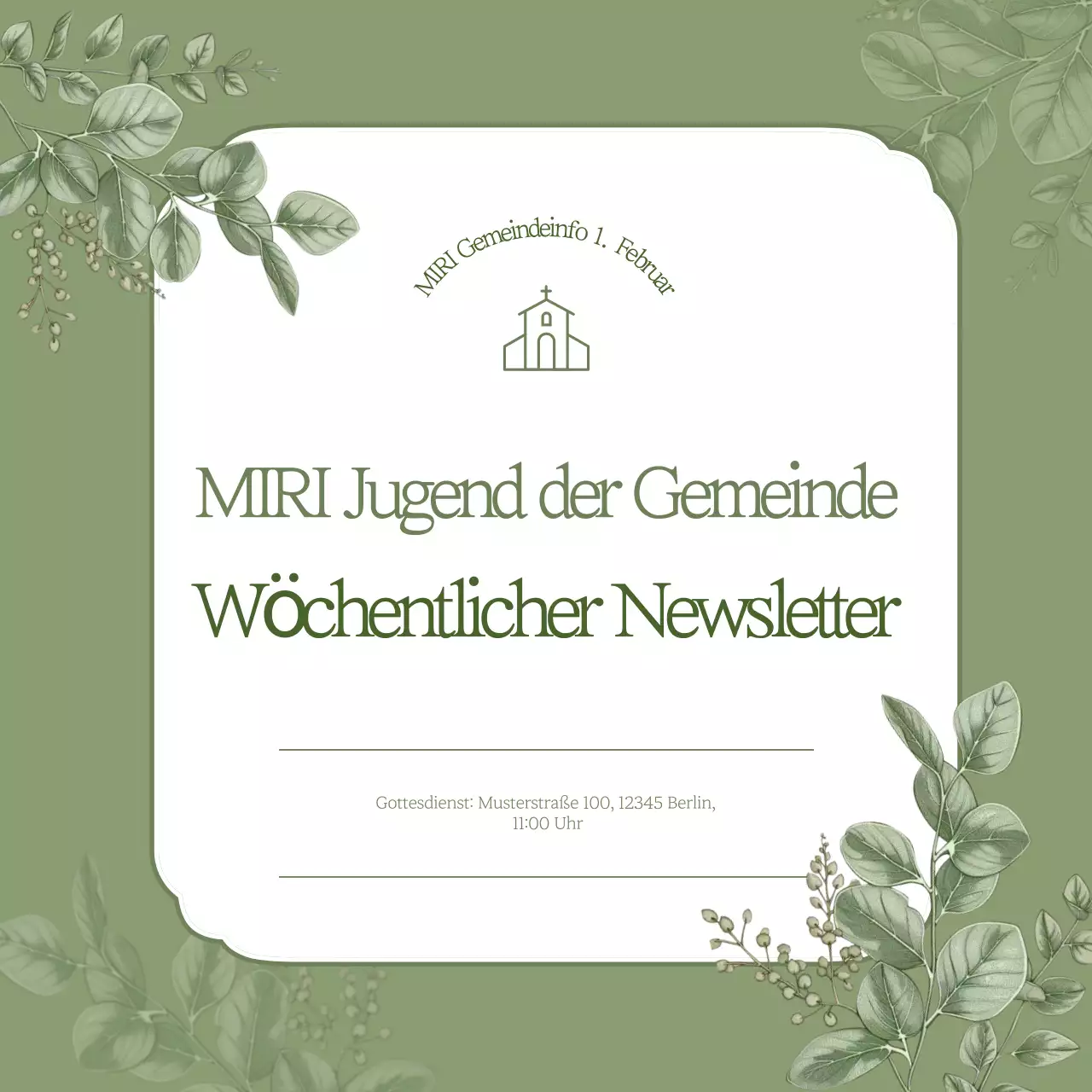 Khaki Einfacher Leitfaden für den Gottesdienst