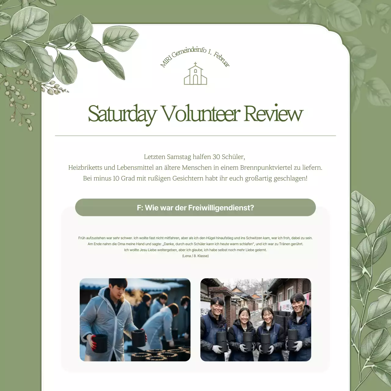 Khaki Einfacher Leitfaden für den Gottesdienst