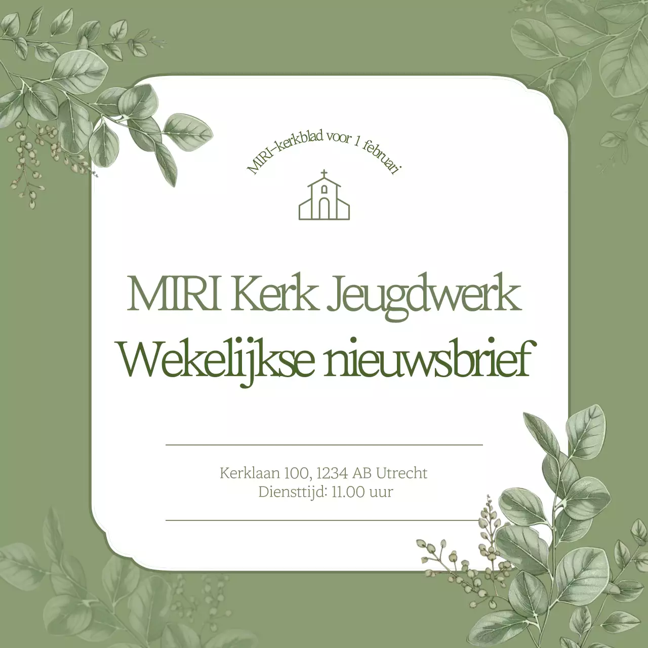 Khaki Simple Kerkdienstgids