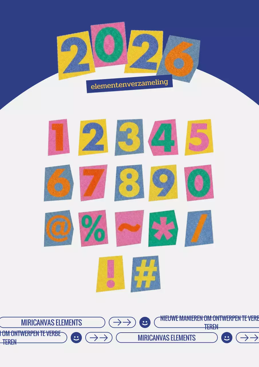 Kleurrijk retro cijferpakket