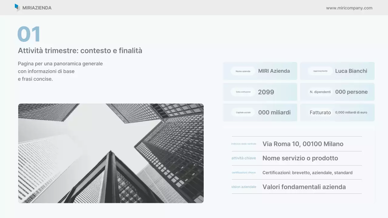 Rapporto aziendale pulito di Sky Blue