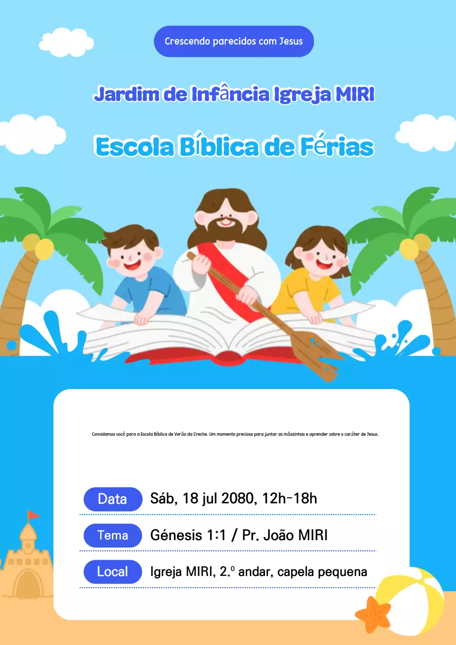 Guia da Escola Bíblica para Bebês Azul Celeste