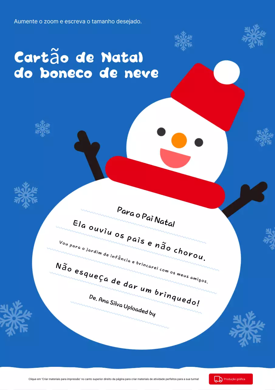 Cartão postal de Natal azul fofo