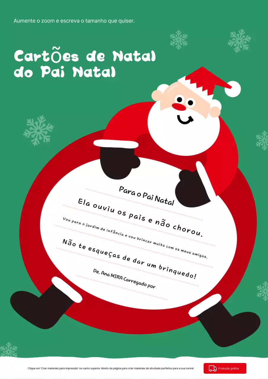 Cartão postal de Natal verde e fofo