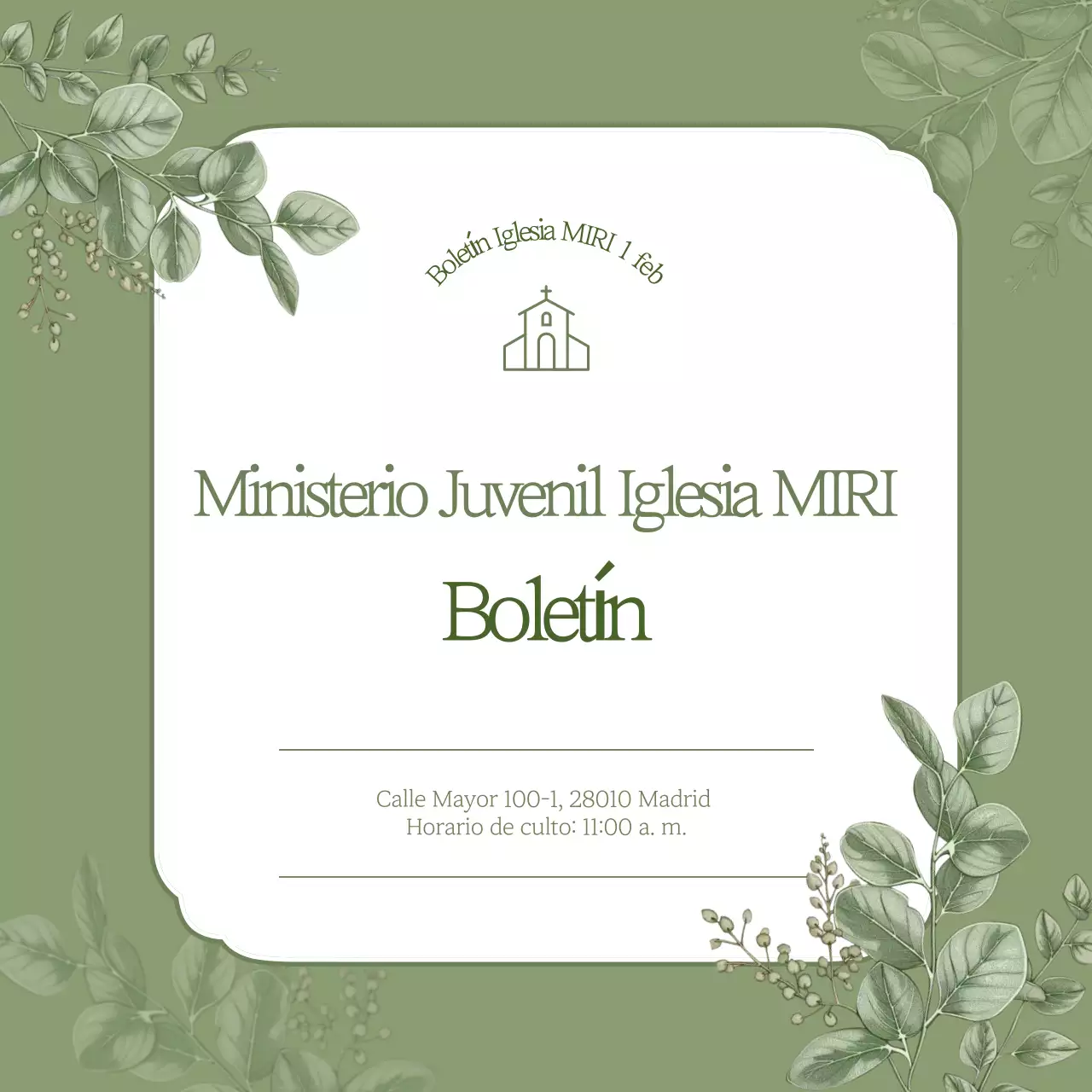 Guía sencilla para servicios religiosos en color caqui