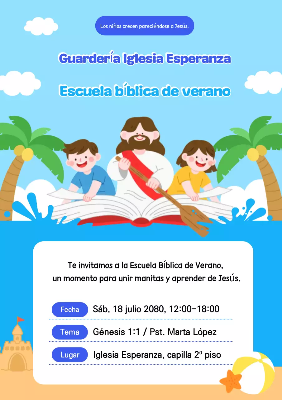 Guía de la escuela bíblica para bebés Sky Blue