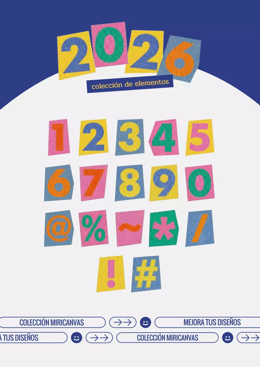 Paquete de números retro coloridos