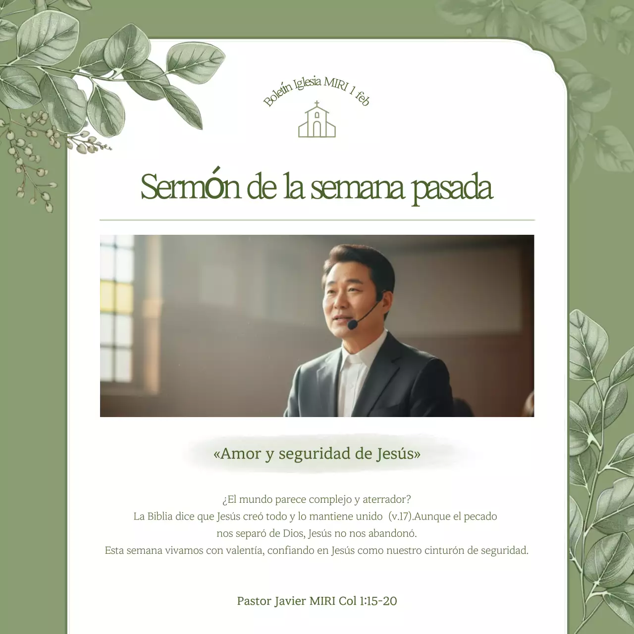 Guía sencilla para servicios religiosos en color caqui