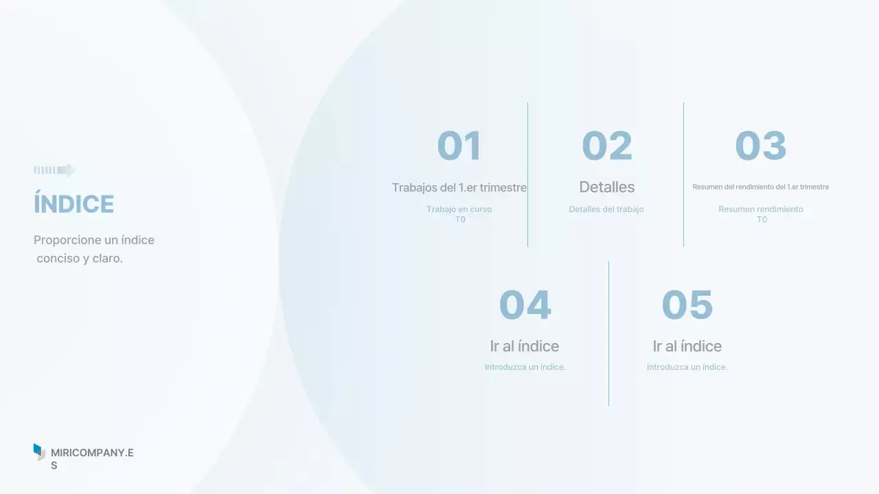 Informe empresarial limpio de Sky Blue