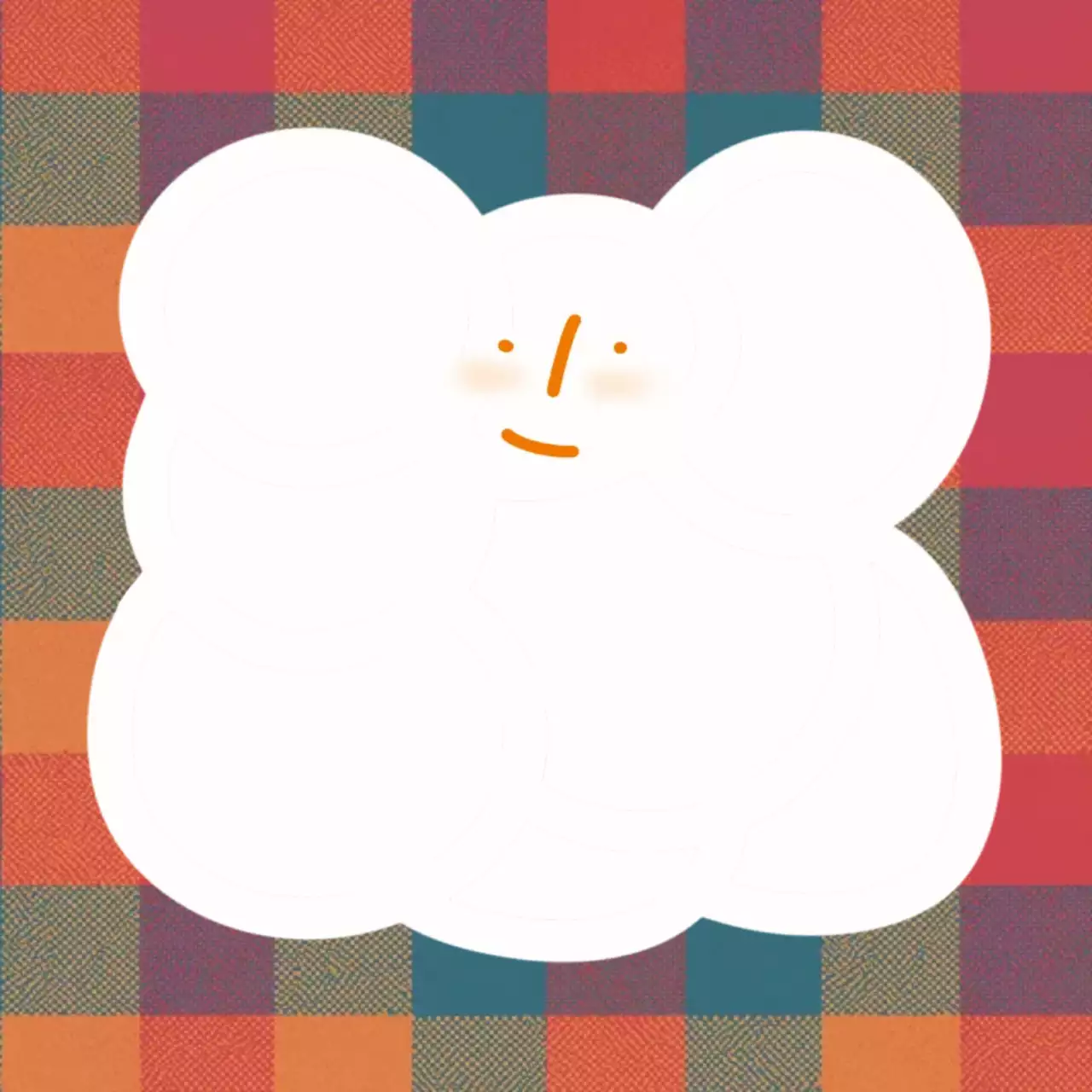 주황 체크의 심플한 곰돌이 프레임