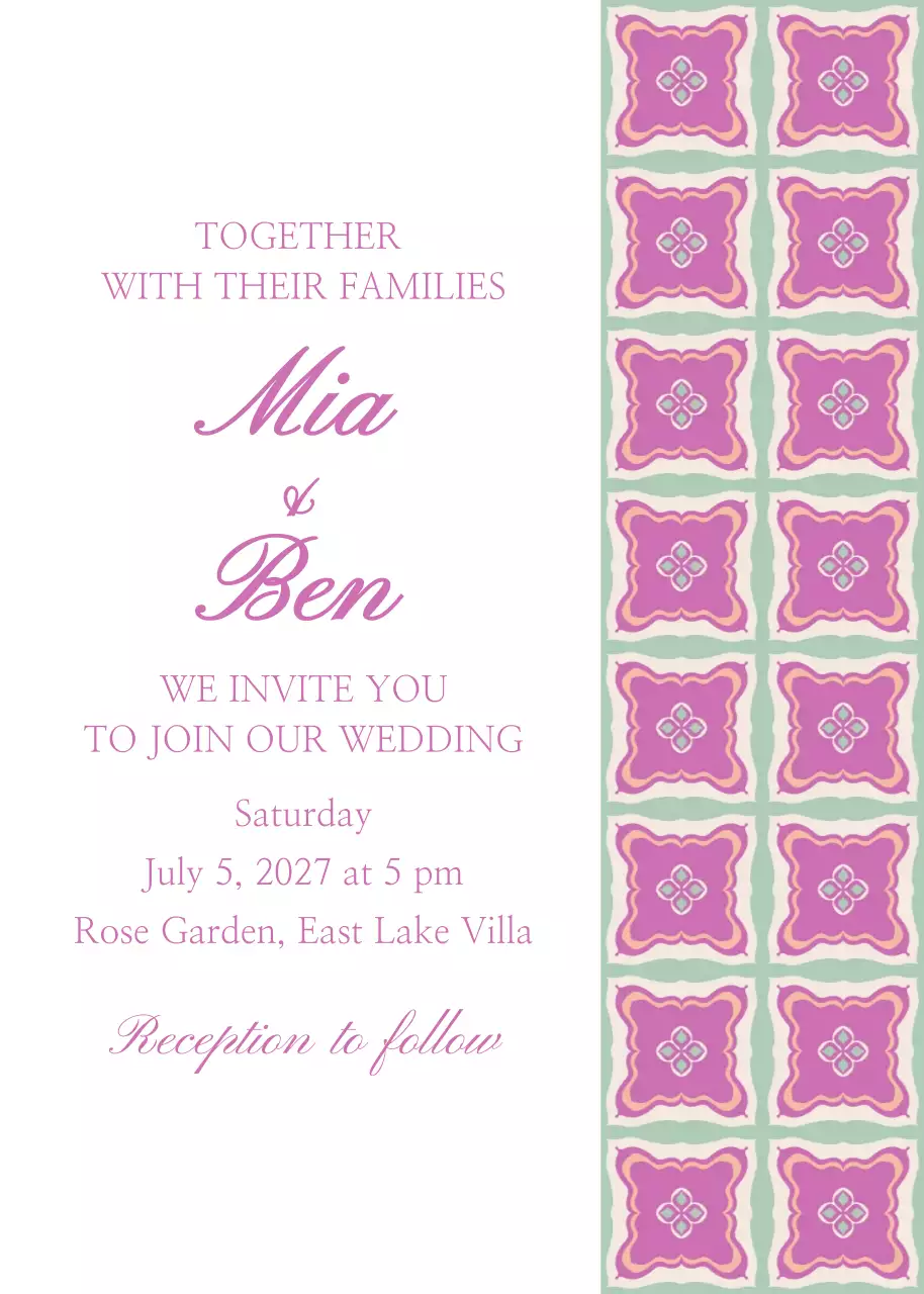 핑크색 레트로 기하학적 패턴