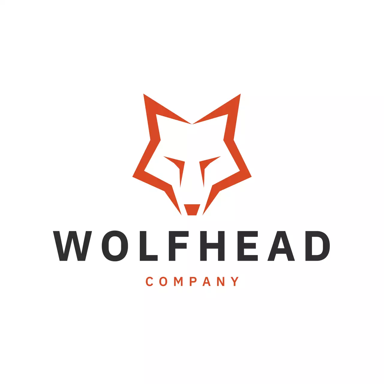 Hình ảnh sói hình học màu cam cho nhận diện thương hiệu