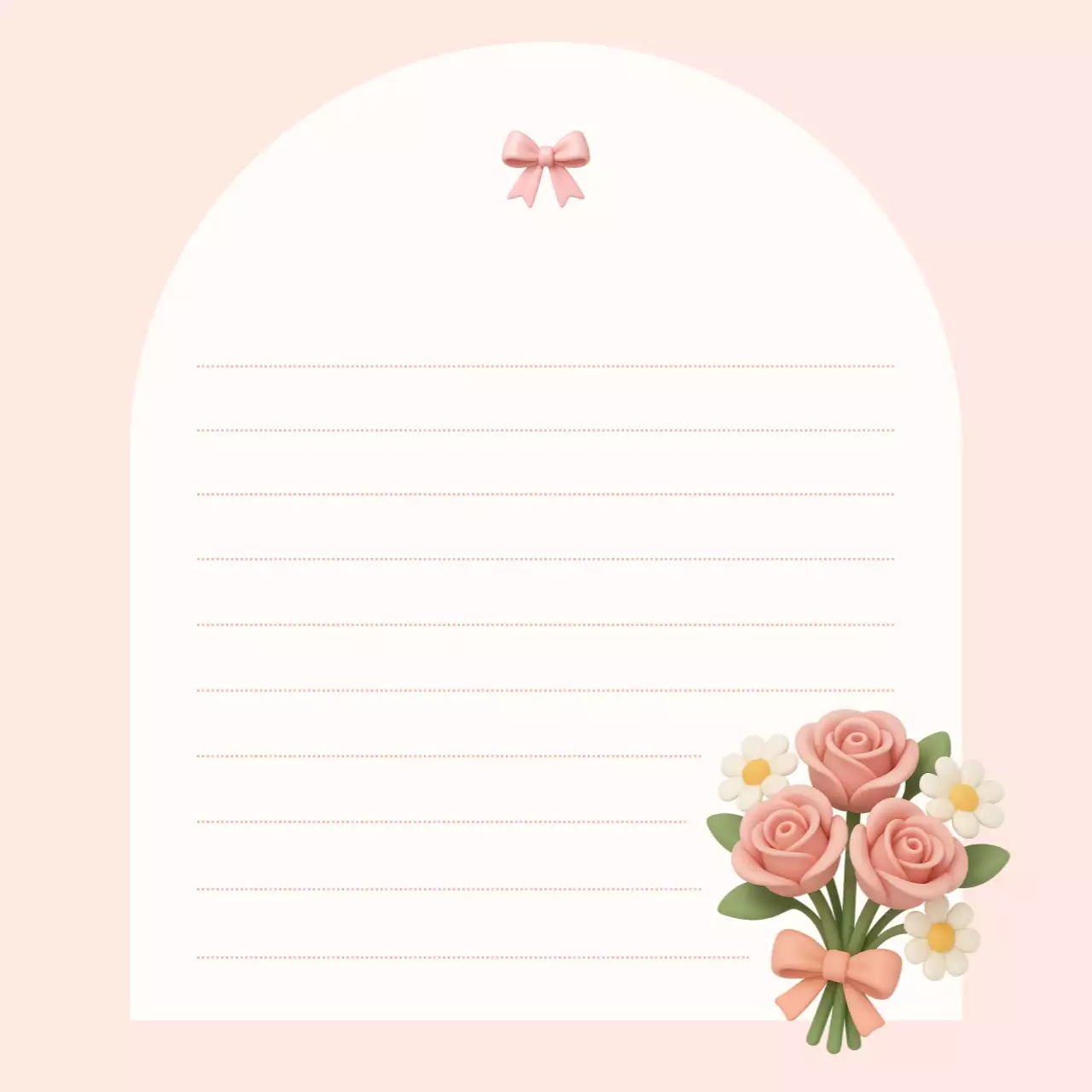 핑크 아기자기한 꽃다발 프레임