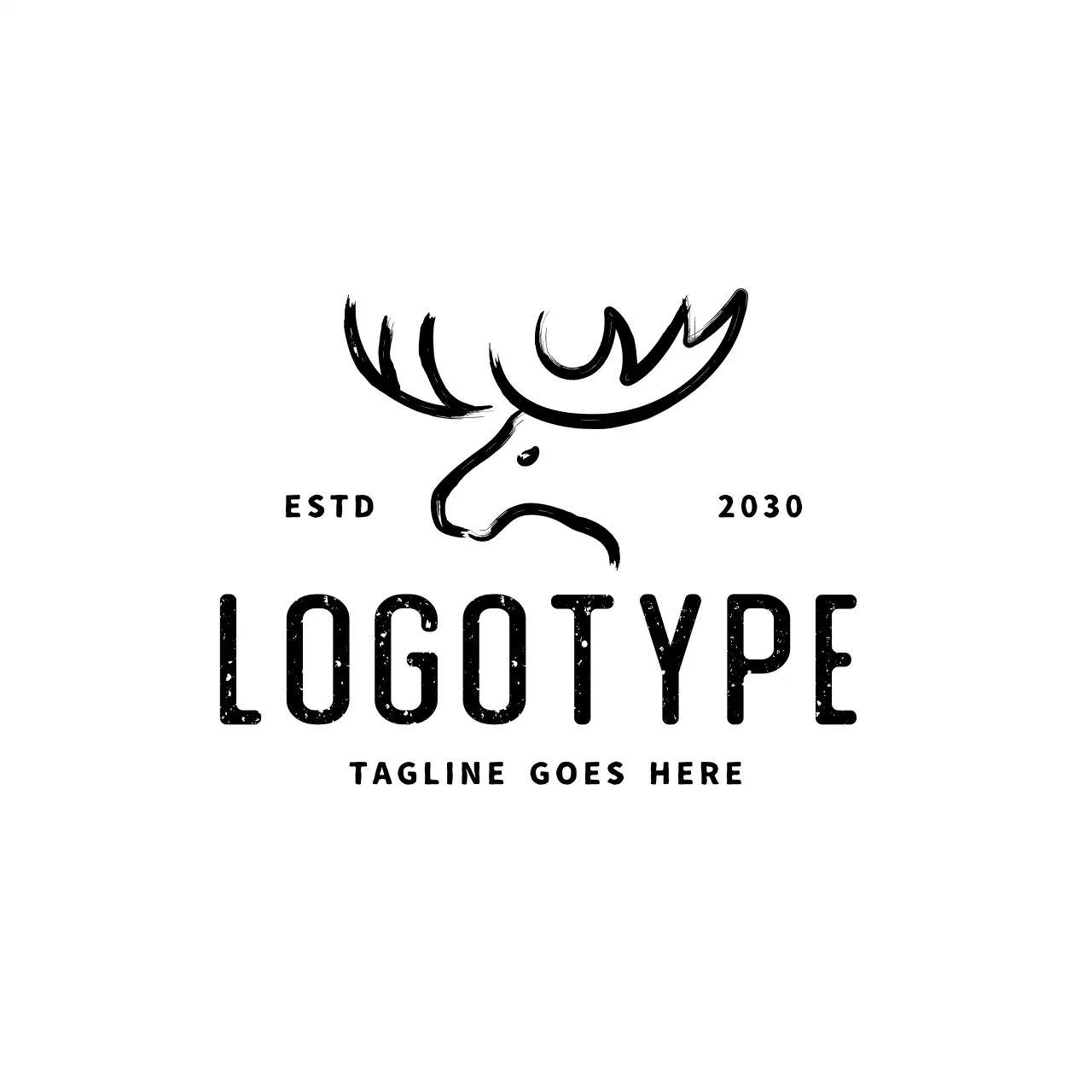 브랜드 아이덴티티를 위한 검은색 소박한 무스